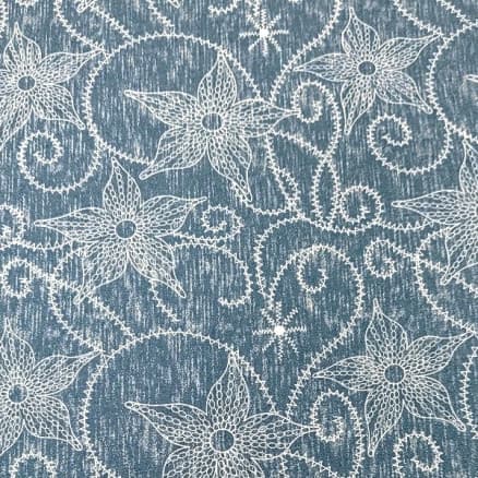 Denimtyg 145cm 50 Blomma - 50cm