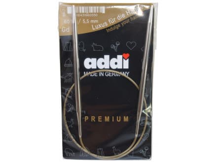 Addi Turbo Rundstickor Mässing 60cm 5,50mm / 23.6in US9