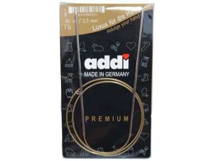 Addi Turbo Rundstickor Mässing 80cm 2,50mm / 31.5in US1Â½