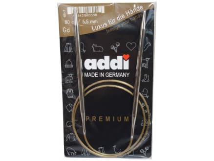 Addi Turbo Rundstickor Mässing 80cm 5,50mm / 31.5in US9