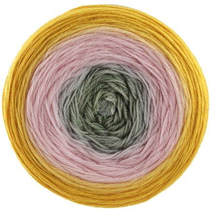 Lana Grossa Merino Lace Aquarell Garn 02 Curry/Rosa/Grå