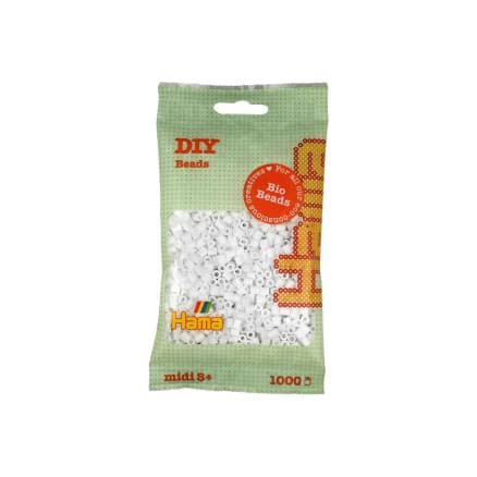 Hama Bio Midi Pärlor 190-01 Vit - 1000 st