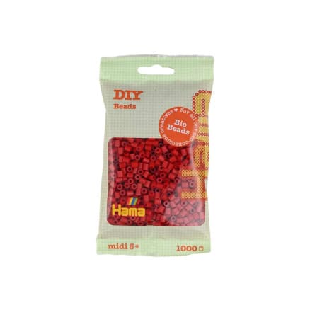 Hama Bio Midi Pärlor 190-22 Mörkröd - 1000st