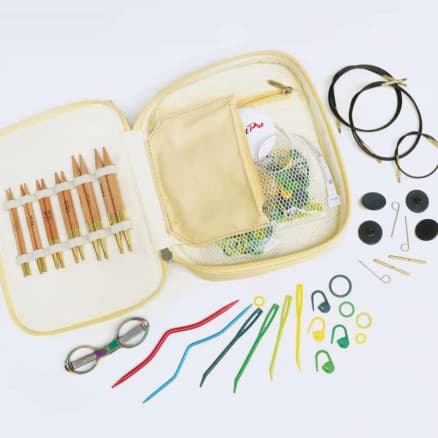 KnitPro Basix Birch Ändstickor Set 3,50-8 mm 6 storlekar