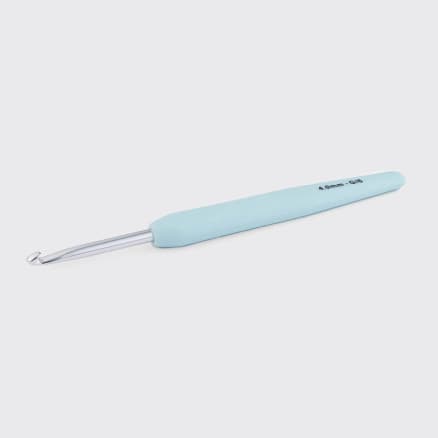 KnitPro Waves virknål i aluminium med soft feel handtag - 4,00 mm