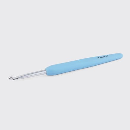 KnitPro Waves virknål i aluminium med soft feel handtag - 4,50 mm