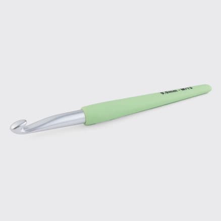 KnitPro Waves virknål i aluminium med soft feel handtag - 9,00 mm