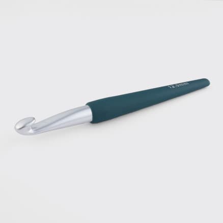 KnitPro Waves virknål i aluminium med soft feel handtag - 12,00 mm