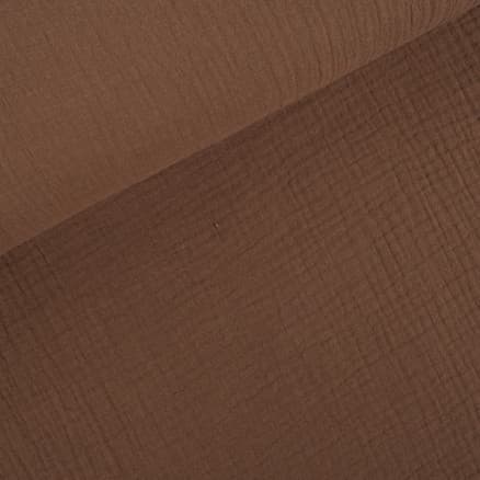 Crepe-tyg i bomull 135cm 025 Medium Brown - 50cm