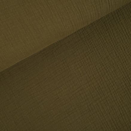 Crepe-tyg i bomull 135cm 043 Khaki - 50cm