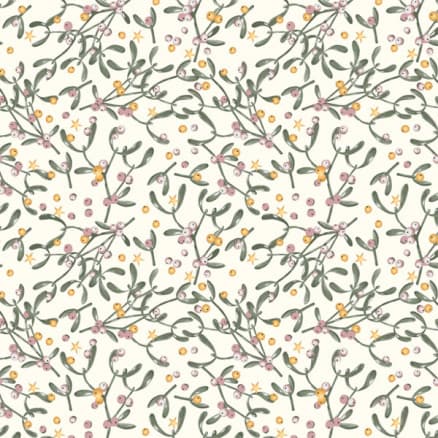 Bomullspoplin Tyg 145cm 051 - Beige med mistel