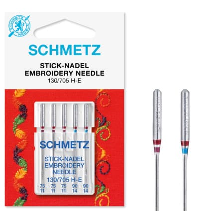 Schmetz Symaskinsnålar Broderi 130/705 H-E Storlek 75-90 - 5 st