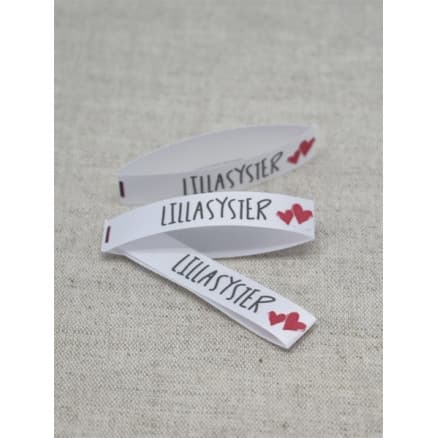 Label Svensk Lillasyster Vit - 5 st.