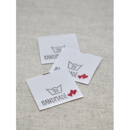 Label Vask 30 Grader Handmade Vit - 5 st.