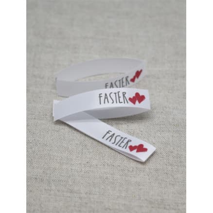 Etikett Faster White - 5 st.