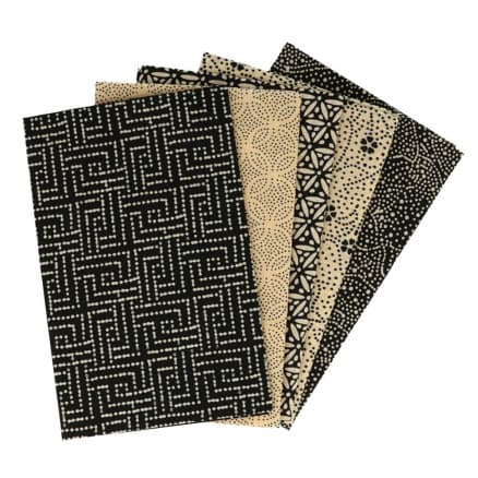 Tissu de Marie Fat Quarter Midnatt 50x57cm - 5 st.