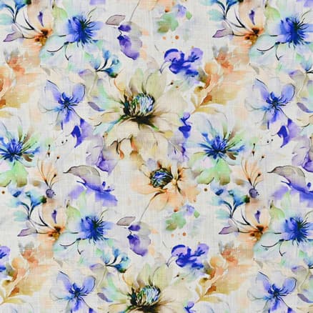 Lin/Viskos Jersey Tyg 2205 Blommor - 50cm