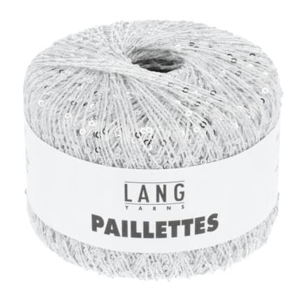 Lang Yarns Paillettes Garn 01 Vit/Silver