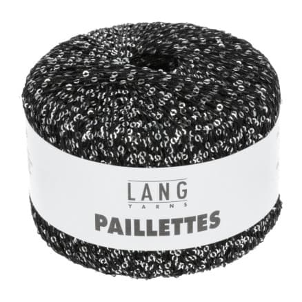 Lang Yarns Garn Paillettes 04 Svart/Silver
