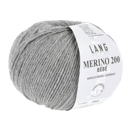 Lang Yarns Merino 200 Bebe Garn 303 Ljus Grå Melange