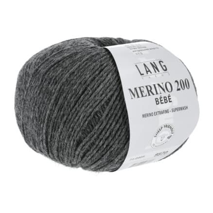 Long Yarns Merino 200 Bebe Garn 405 Mörk Grå Melange