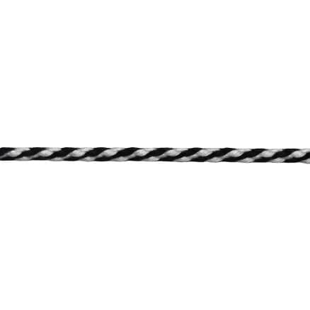 Anoraksnöre Polyester 5mm Vit/Svart - 50 cm