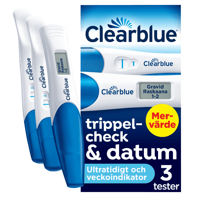 Clearblue Graviditetstest Trippelcheck & Datum - 3 st