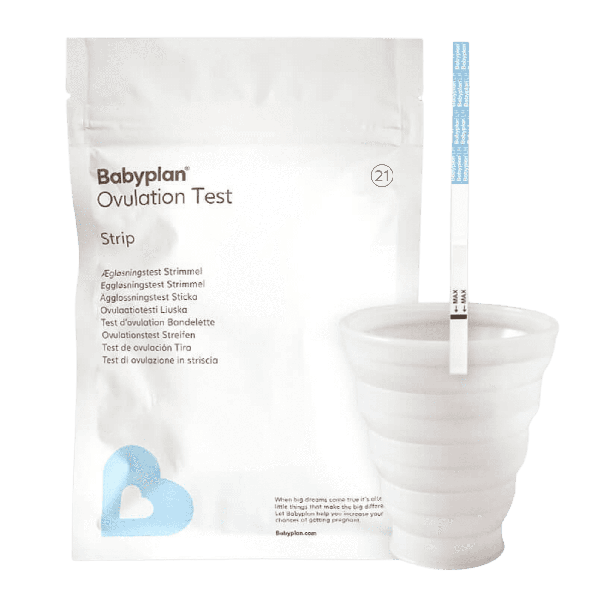 Babyplan Ägglossningstest Sticka 21 st + Silikonkopp
