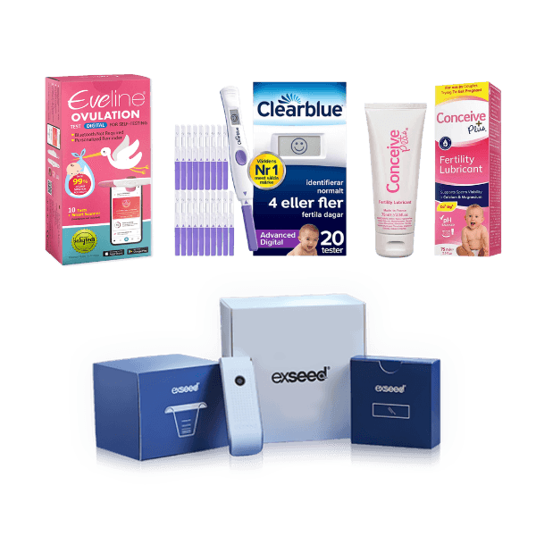 Eveline Smart Fertilitetssystem, Clearblue Advanced Digital 20-pack, ExSeed Health Spermtest & Conceive Plus 75ml - Premium Fertilitetsystem