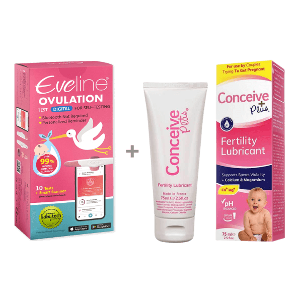 Eveline Smart Fertilitetssystem & Conceive Plus 75ml  -  Komplett Paket för Att Hitta Rätt Tidpunkt och Ã–ka Chansen