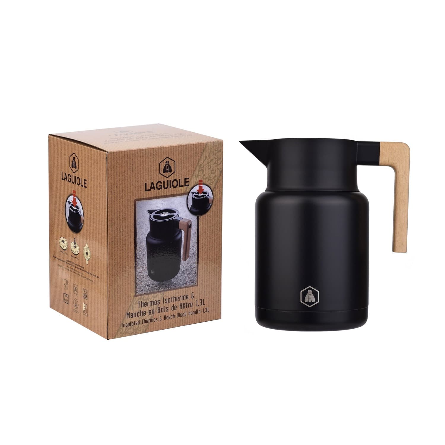 Laguiole Termokande Sort 1,2 l
