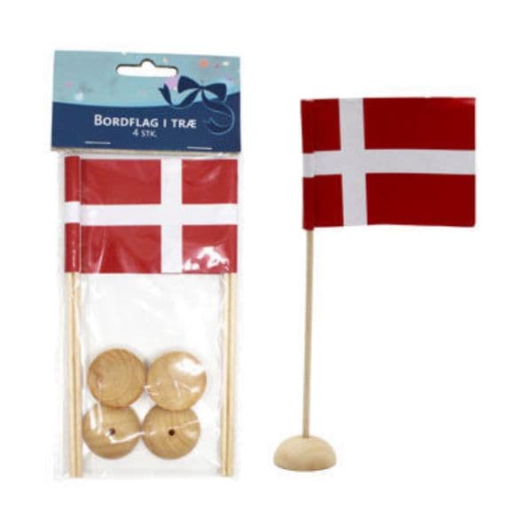 Bordsflagga Trä 7,5x5,5 Cm 4 St.