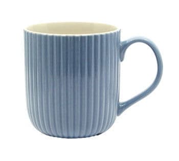 Mugg Med Handtag Räfflad Blå