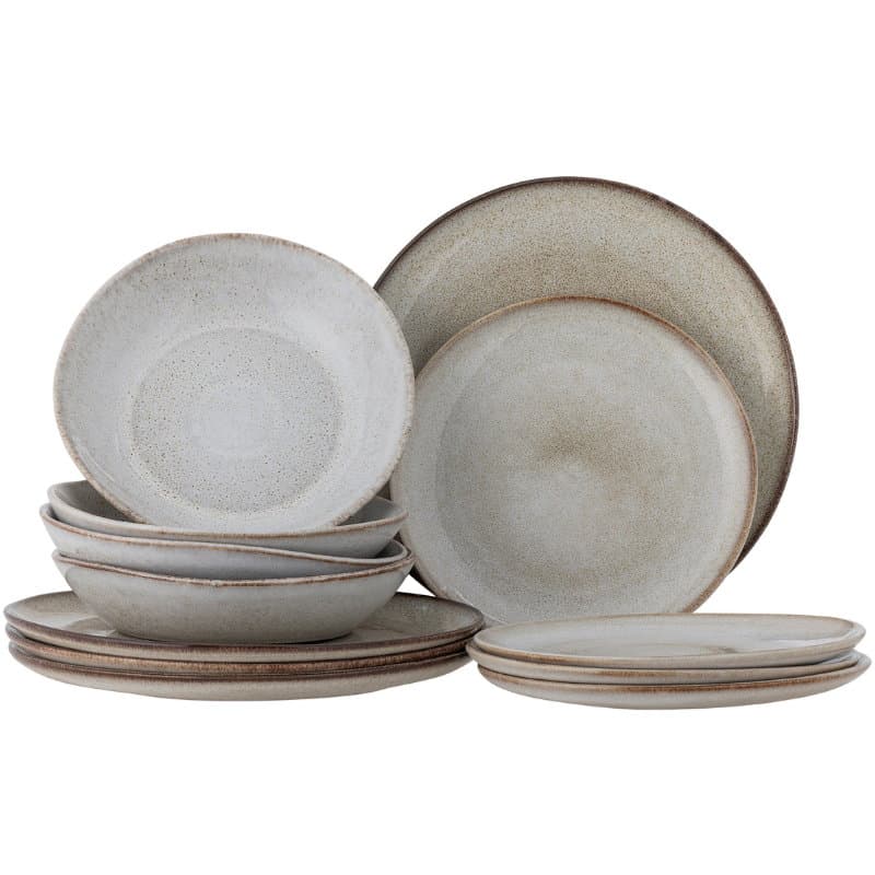 Sandrine Bordservice Set, Natur, Stengods 12 St.