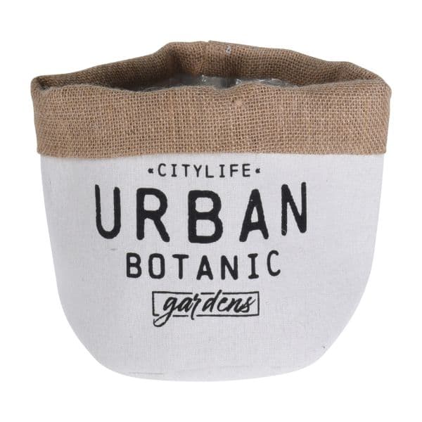 Urtepotte Vit/lin Med Tryck 17 Cm