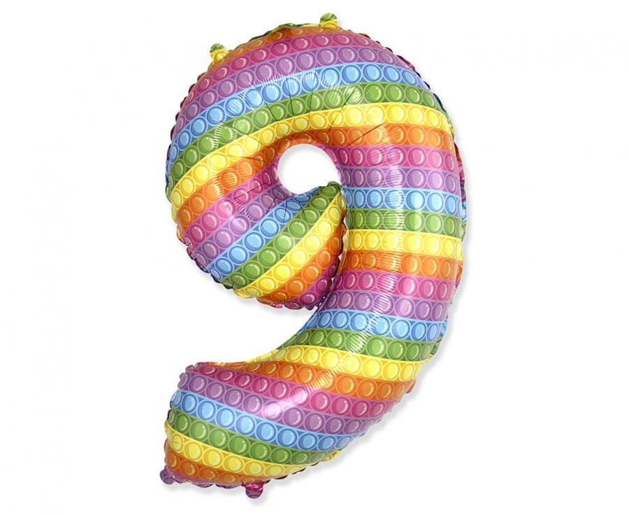 Folieballong Fx "Nummer 9" Pop It 69 Cm