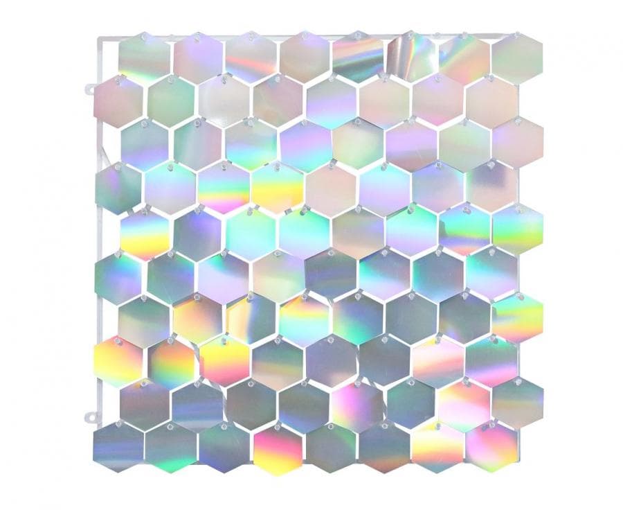 Dekorativt Iriserande Platt Genomskinligt Bakgrund 30x30 Cm / 80 Sexhörningar