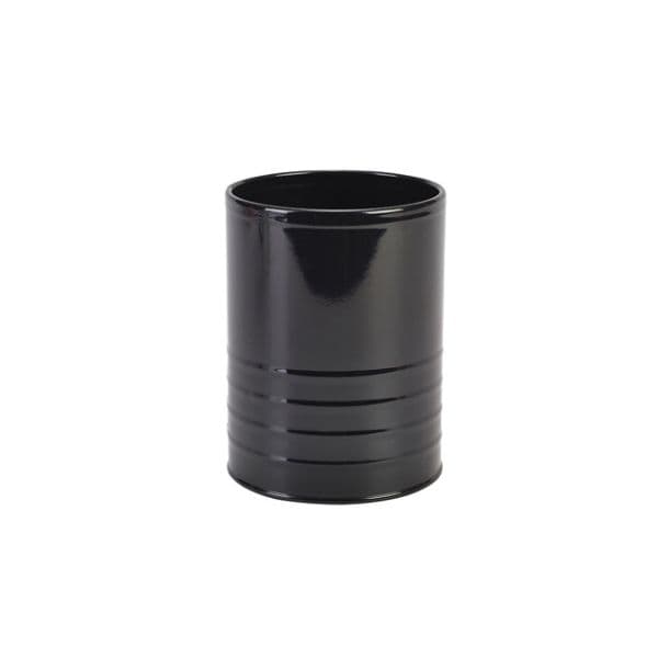 Galvaniserad Stålburk 11cm Dia x 14.5cm Svart