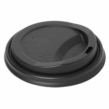 Plastlock Ø90 Mm Biologiskt Nedbrytbart Svart För Pappersmuggar 50 St.