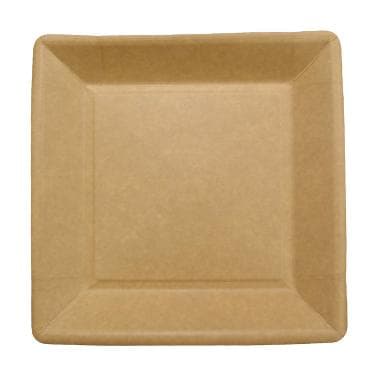 Paptallrik Fyrkantig 18x18 Cm Kraft Biologiskt Nedbrytbar Brun 50 St.