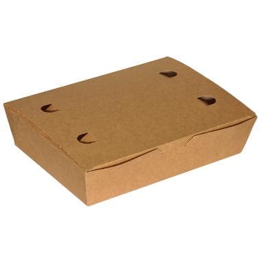 Pølseask Stor 200x140x50 Mm Brun/vit 100 St.