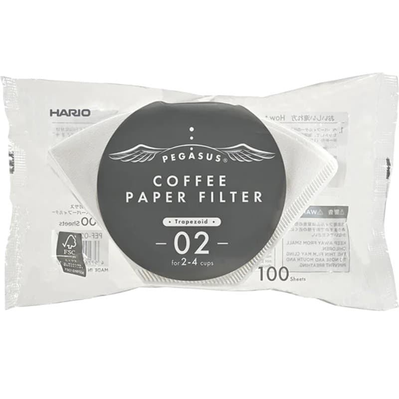 Hario Pegasus Pappersfilter 02 Vit 100 St.