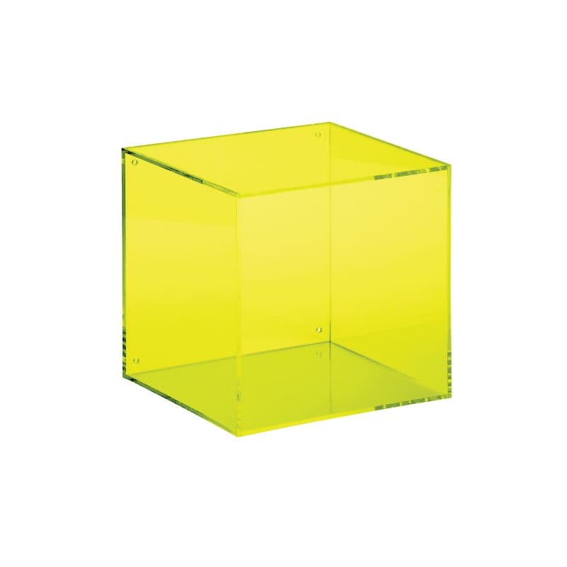 Kvadratisk Väggkasse i Gul Plast 20x20x20 Cm