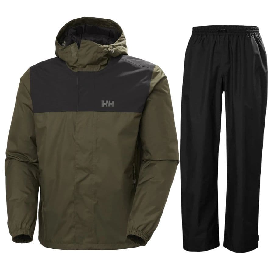 Helly Hansen Vancouver/HH Rain, regnställ, herr, grön/svart