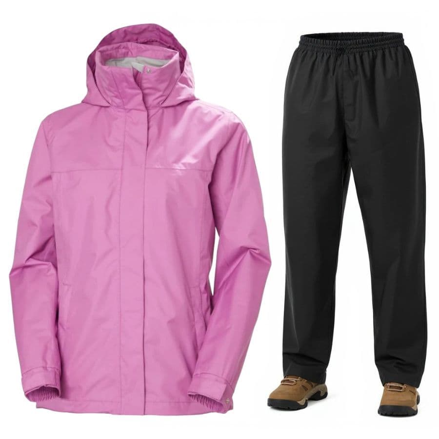 Helly Hansen Aden/HH Rain, regnställ, dam, rosa/svart
