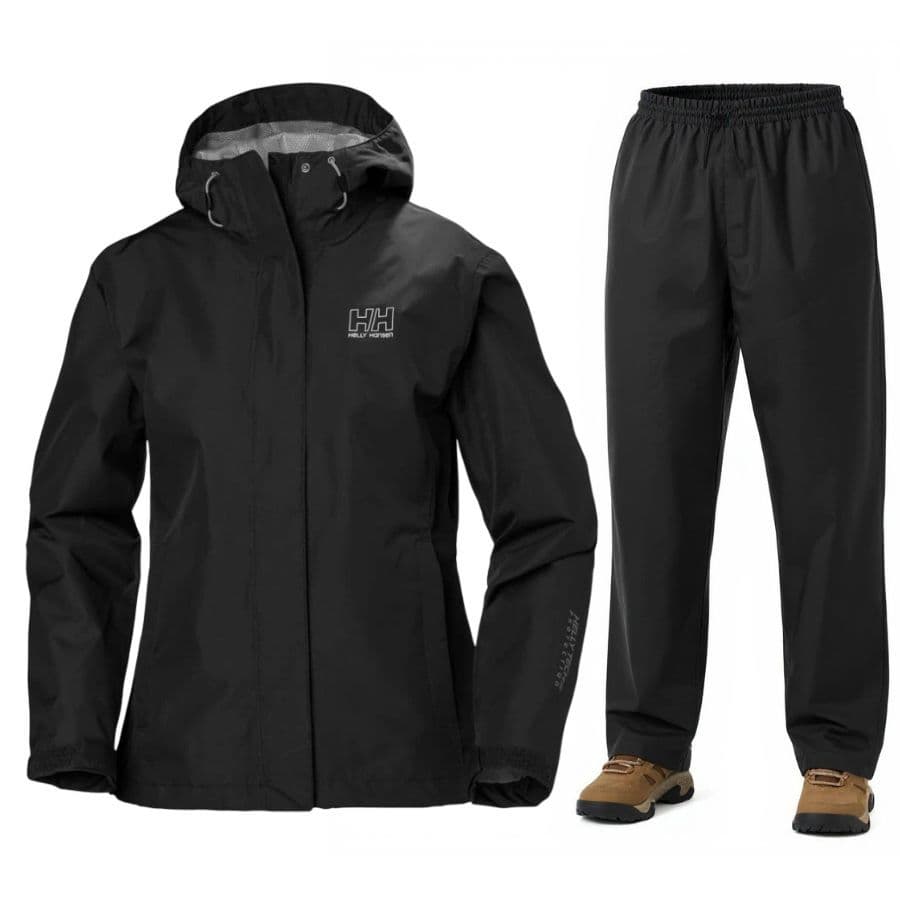 Helly Hansen Seven J/HH Rain, regnställ, dam, svart