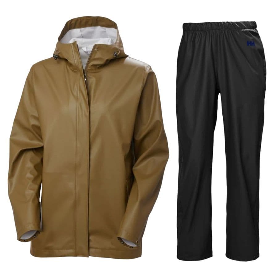 Helly Hansen Moss, regnställ, dam, brun/svart