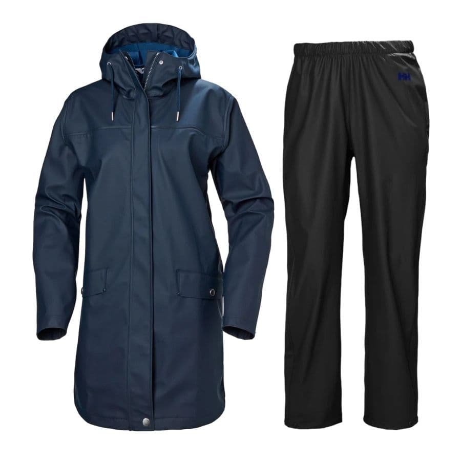 Helly Hansen Moss, regnställ, dam, mörkblå/svart