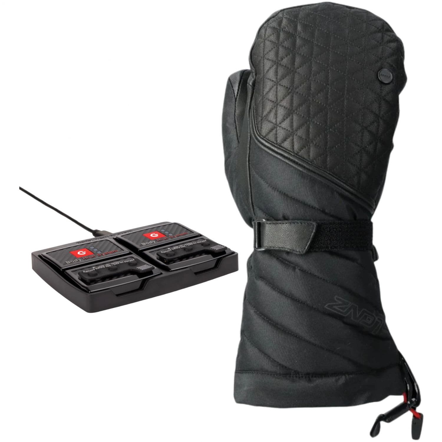Lenz Heat Glove 6.0 + rcB 1400 batterier set, dam, svart