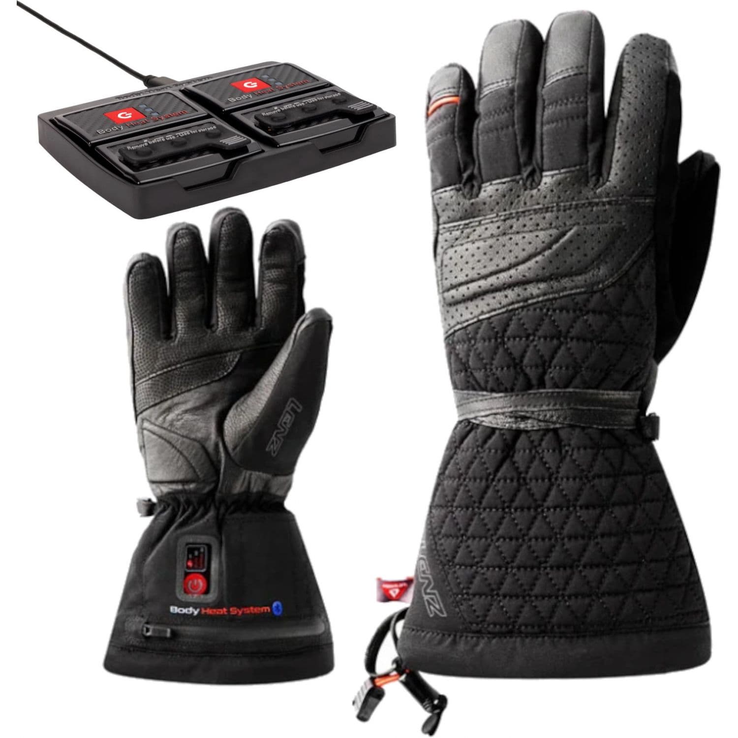 Lenz Heat Glove 6.0 + rcB 1400 batterier, dam, svart